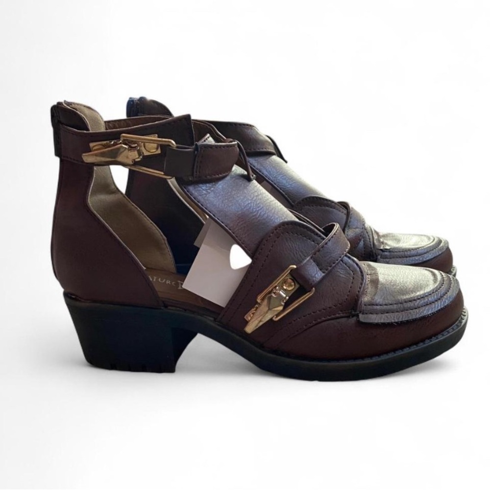 Nature Breeze brown faux leather ankle boots - Picture 6 of 8
